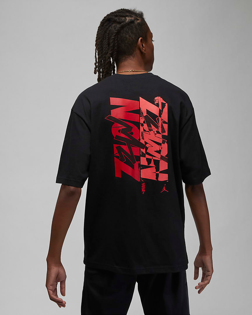 Jordan-Zion-Sneaker-School-T-Shirt-Black-Red-2