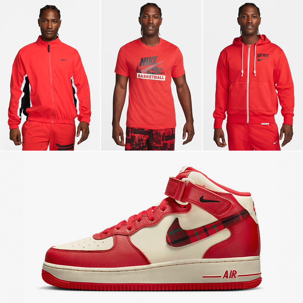 Nike-Air-Force-1-Mid-Plaid-Pale-Ivory-University-Red-Outfits