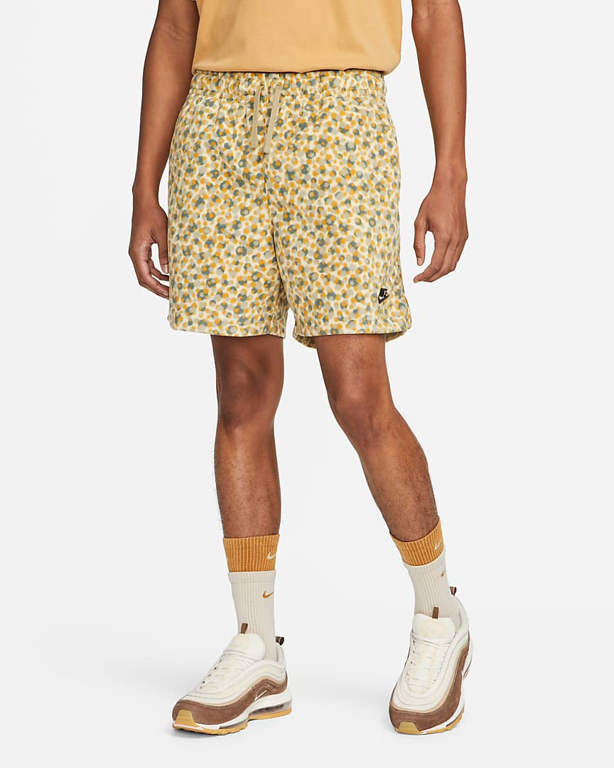 Nike-Club-Fleece-Dot-Pattern-Shorts-Team-Gold