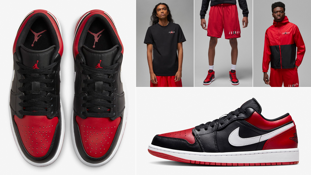 Air-Jordan-1-Low-Alternate-Bred-Toe-Shirts-Clothing-Outfits-Black-White-Gym-Red