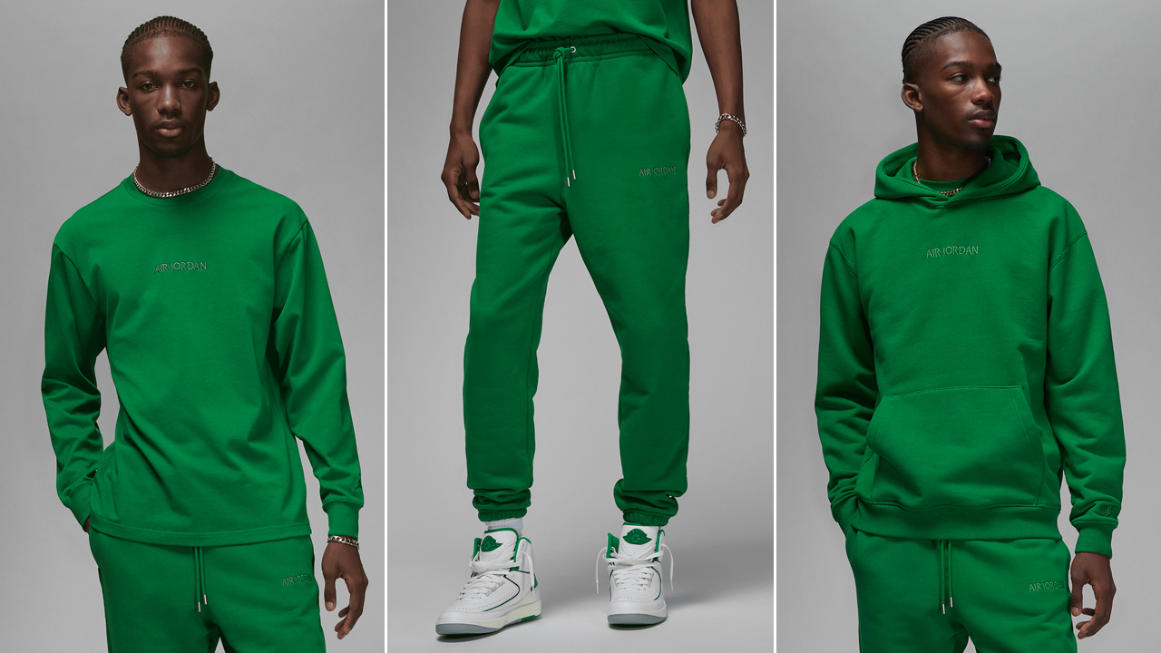 Air-Jordan-2-Lucky-Green-Shirt-Hoodie-Pants-Sneaker-Match