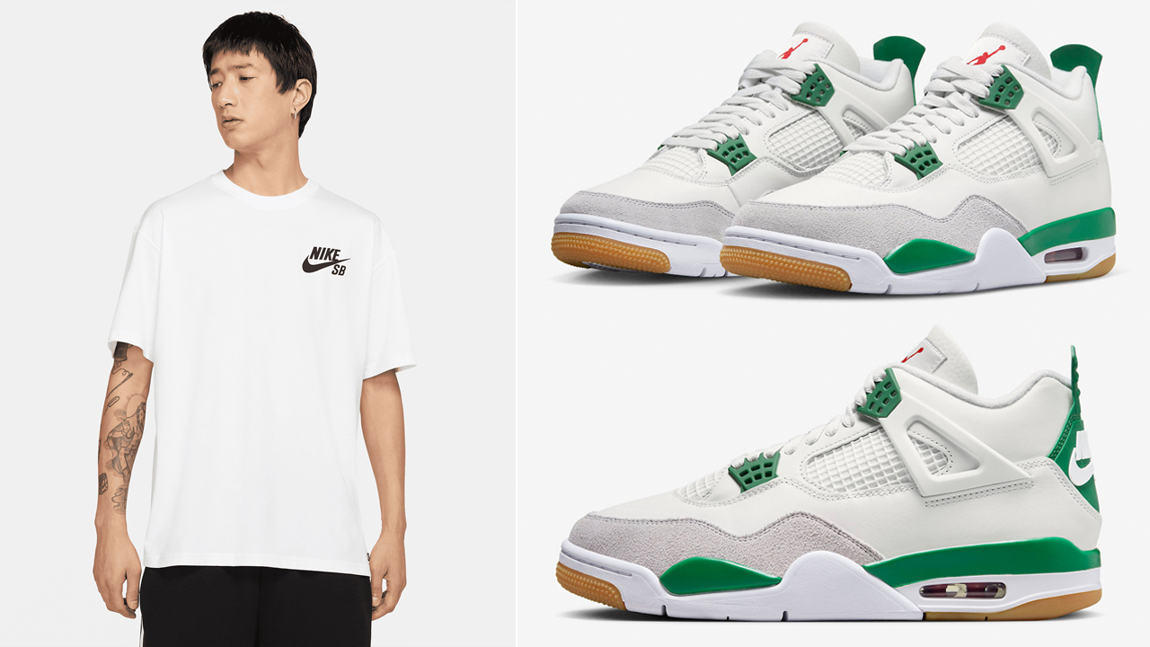 Air-Jordan-4-Pine-Green-Nike-SB-Shirt