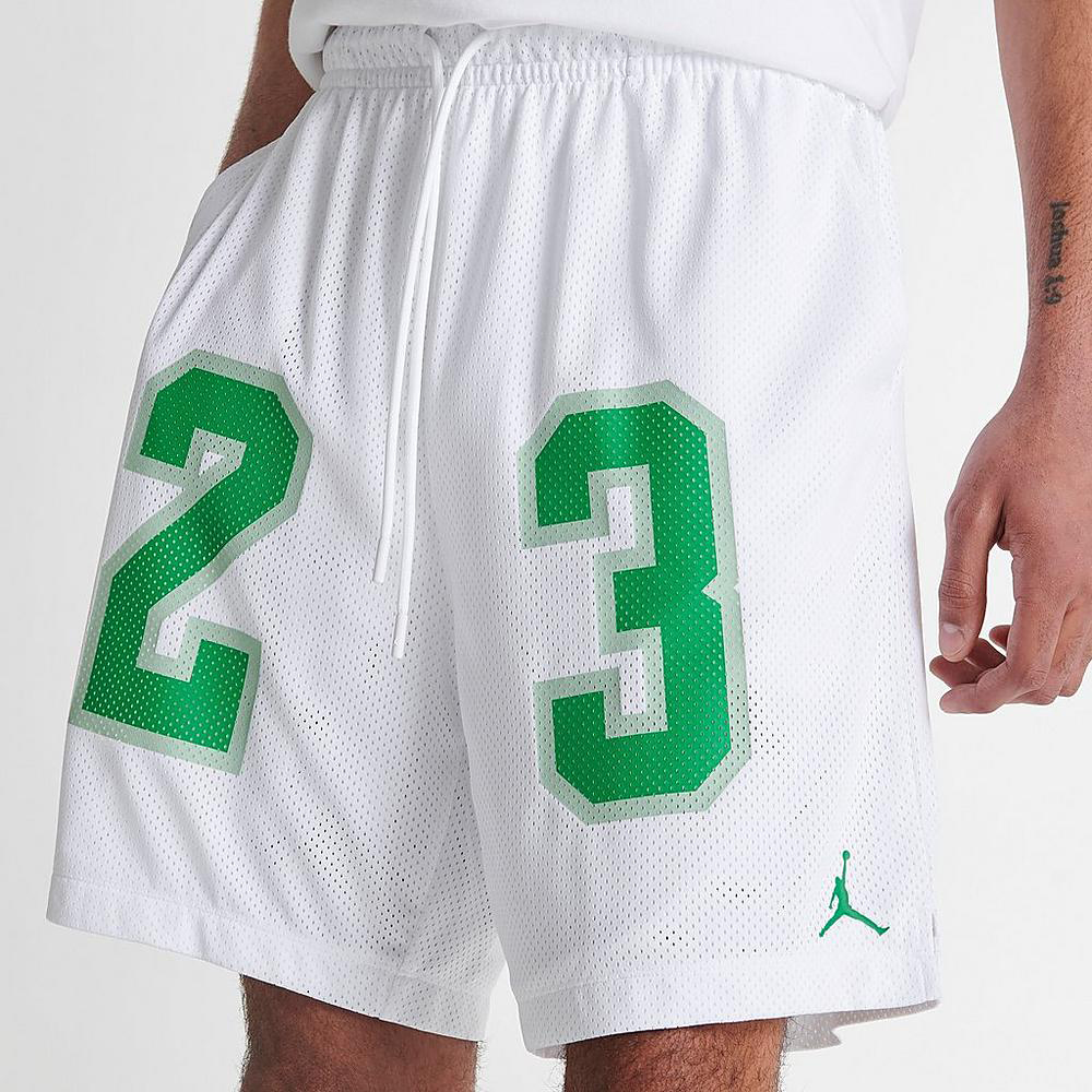 Jordan-Essentials-Mesh-Shorts-White-Lucky-Green