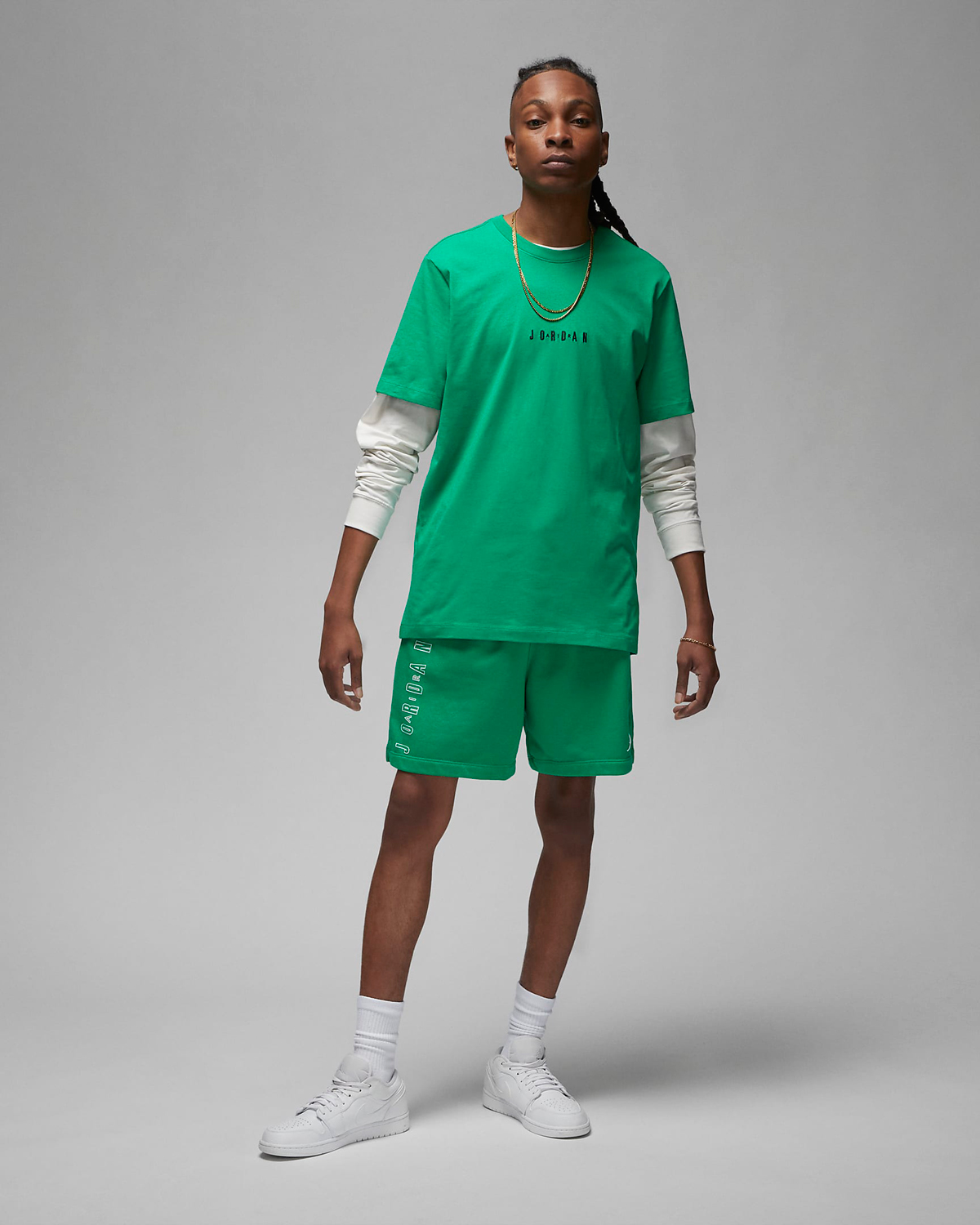 Jordan-Lucky-Green-Shirt-Shorts-Outfit