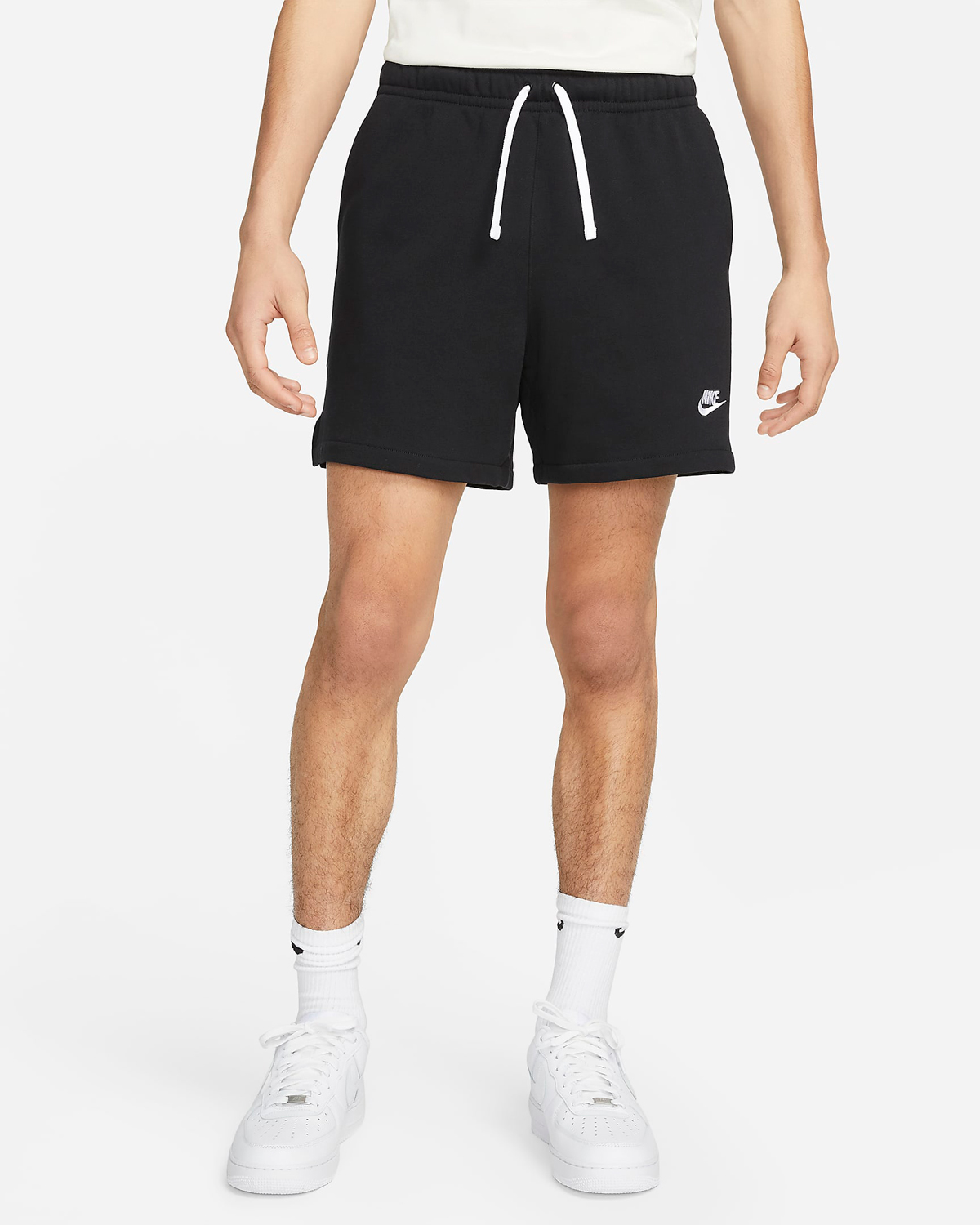 Nike-Club-Fleece-Flow-Shorts-Black-White