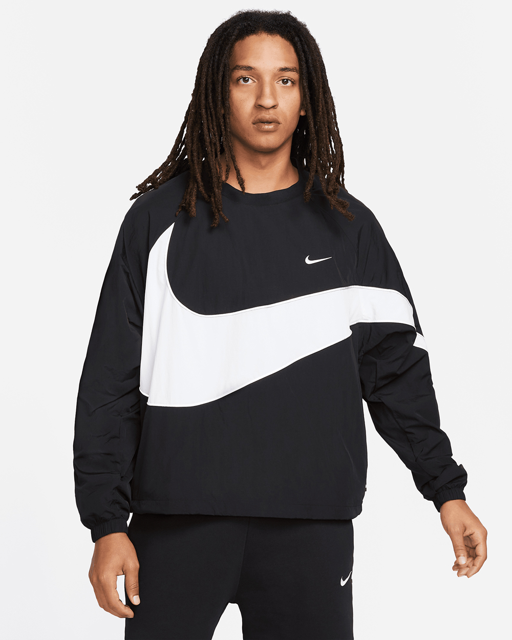 Nike-Sportswear-Swoosh-Woven-Jacket-Black-White