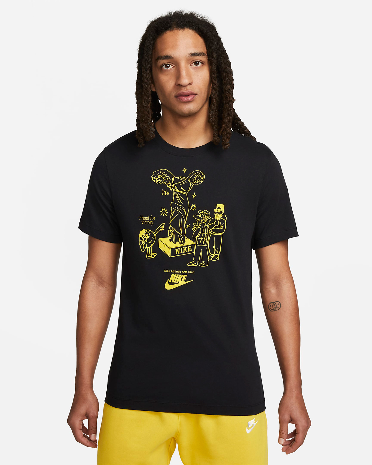 Nike-Sportswear-T-Shirt-Black-Opti-Yellow