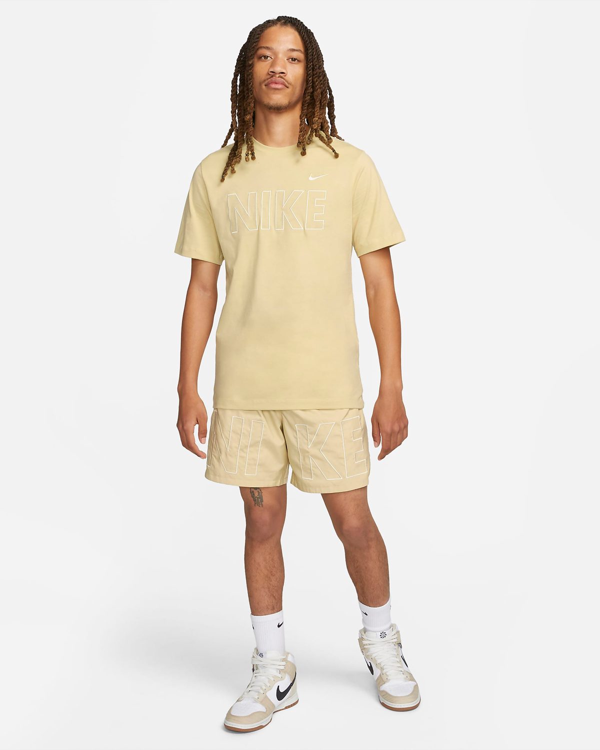 Nike-Sportswear-Team-Gold-T-Shirt-Shorts-Outfit