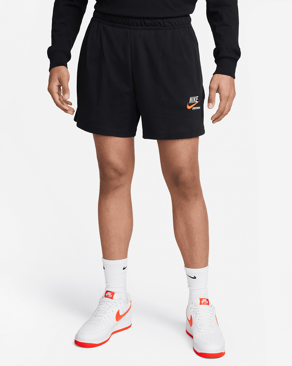 Nike-Sportswear-Trend-Shorts-Black-White-Orange