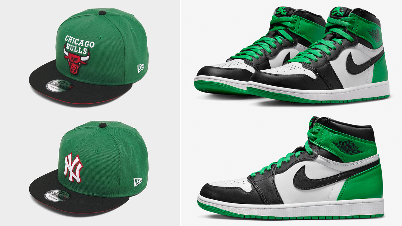 Air-Jordan-1-High-Lucky-Green-Hats-New-Era