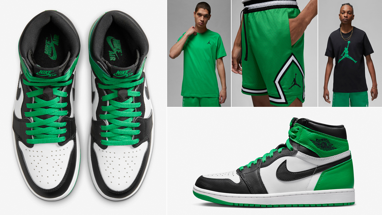 Air-Jordan-1-High-Lucky-Green-Shirts-Clothing-Outfits