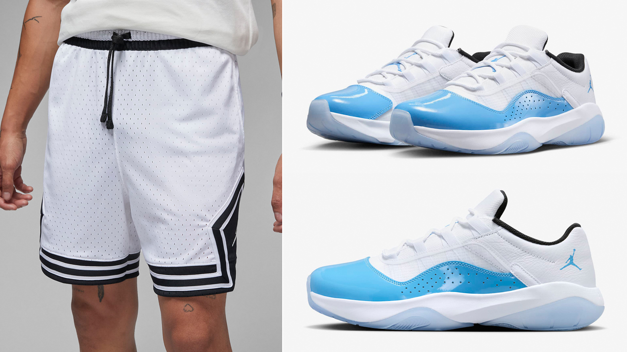 Air-Jordan-11-CMFT-Low-White-University-Blue-Shorts-Outfit