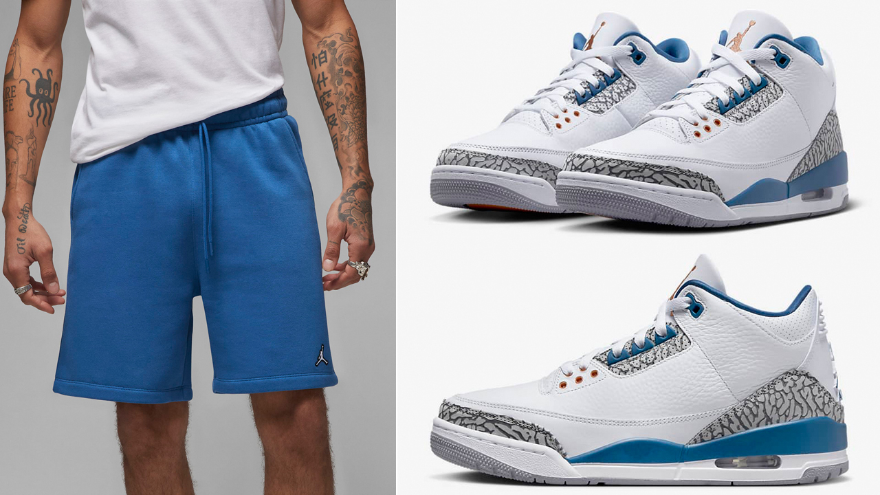 Air-Jordan-3-Wizards-True-Blue-Fleece-Shorts-Outfit