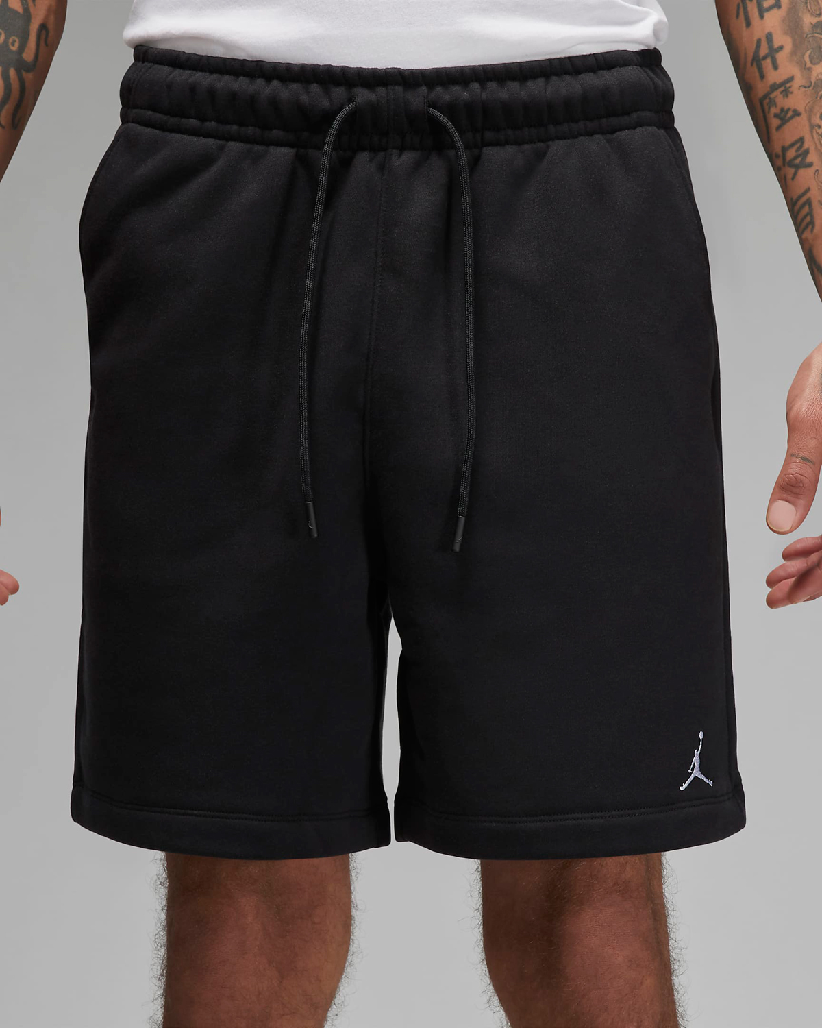 Jordan-Essentials-Fleece-Shorts-Black-White-1