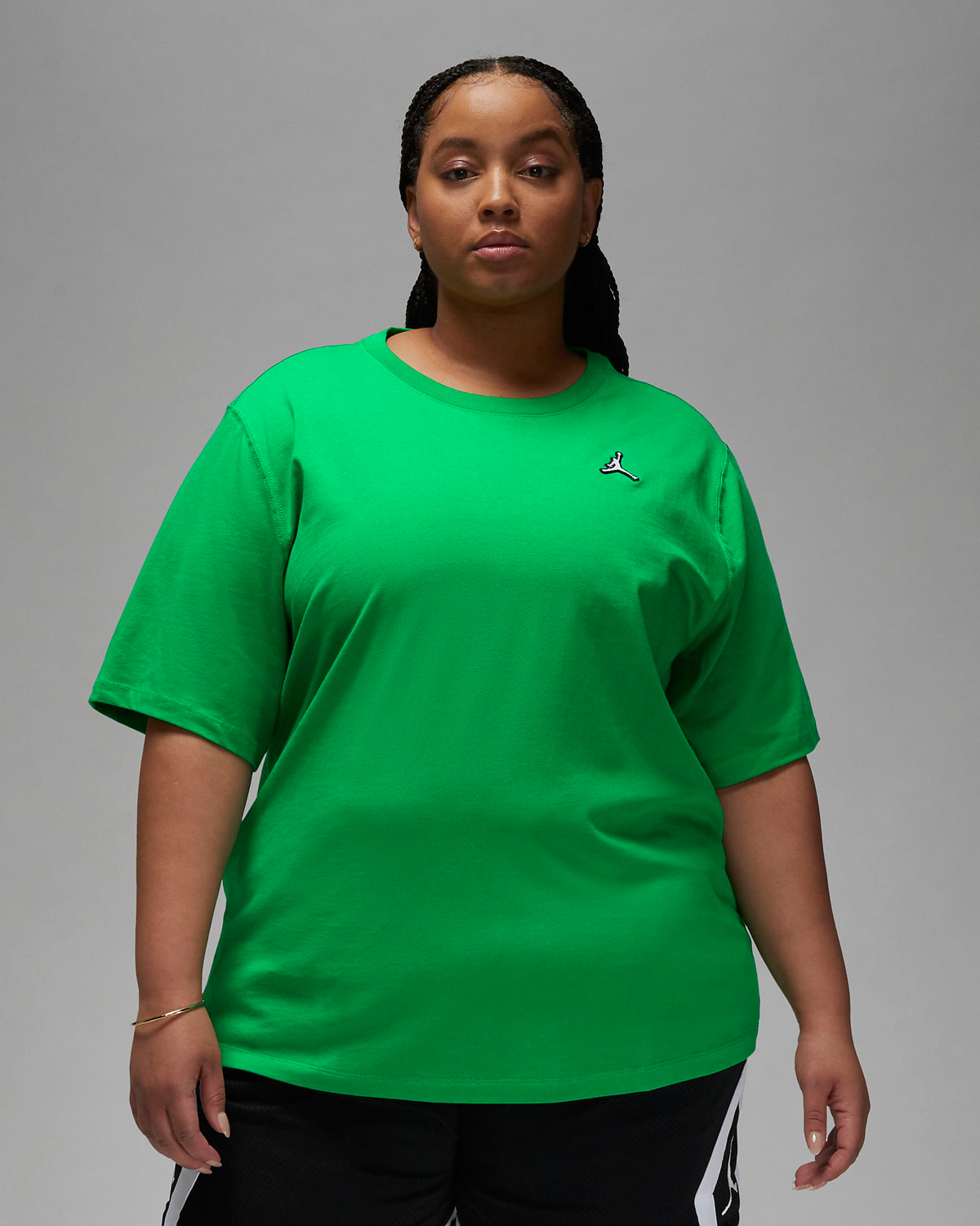 Jordan-Essentials-Womens-T-Shirt-Plus-Size-Lucky-Green