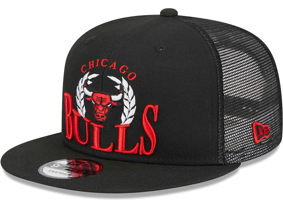 New-Era-Chicago-Bulls-Laurels-Trucker-Snapback-Hat-Black-Red-White-1