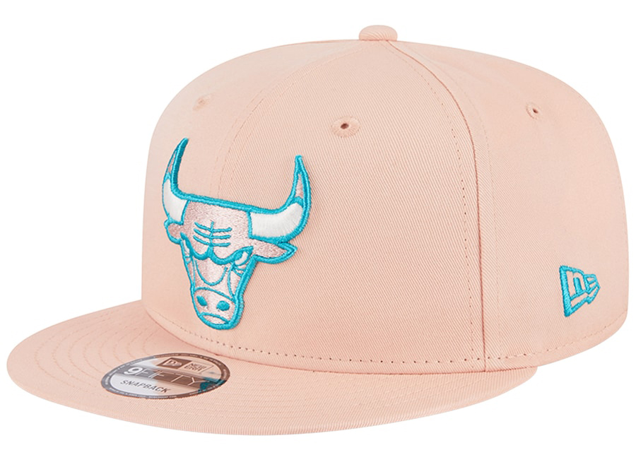 New-Era-Chicago-Bulls-Pink-Aqua-Snapback-Hat-1