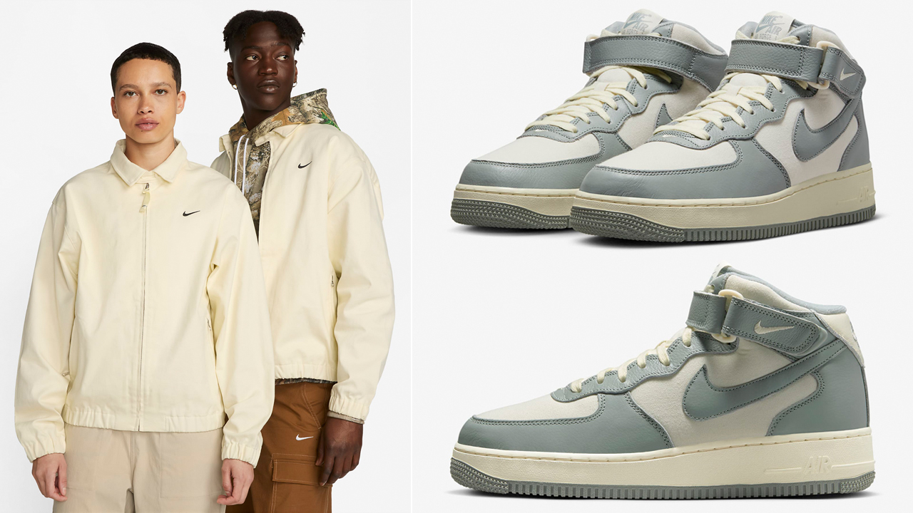 Nike-Air-Force-1-Mid-LX-NBHD-Mica-Green-Coconut-Milk-Jacket-Outfit