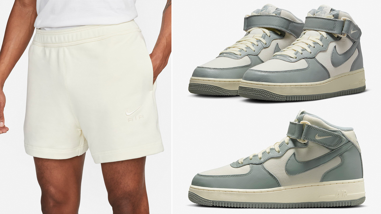 Nike-Air-Force-1-Mid-LX-NBHD-Mica-Green-Coconut-Milk-Shorts-Outfit