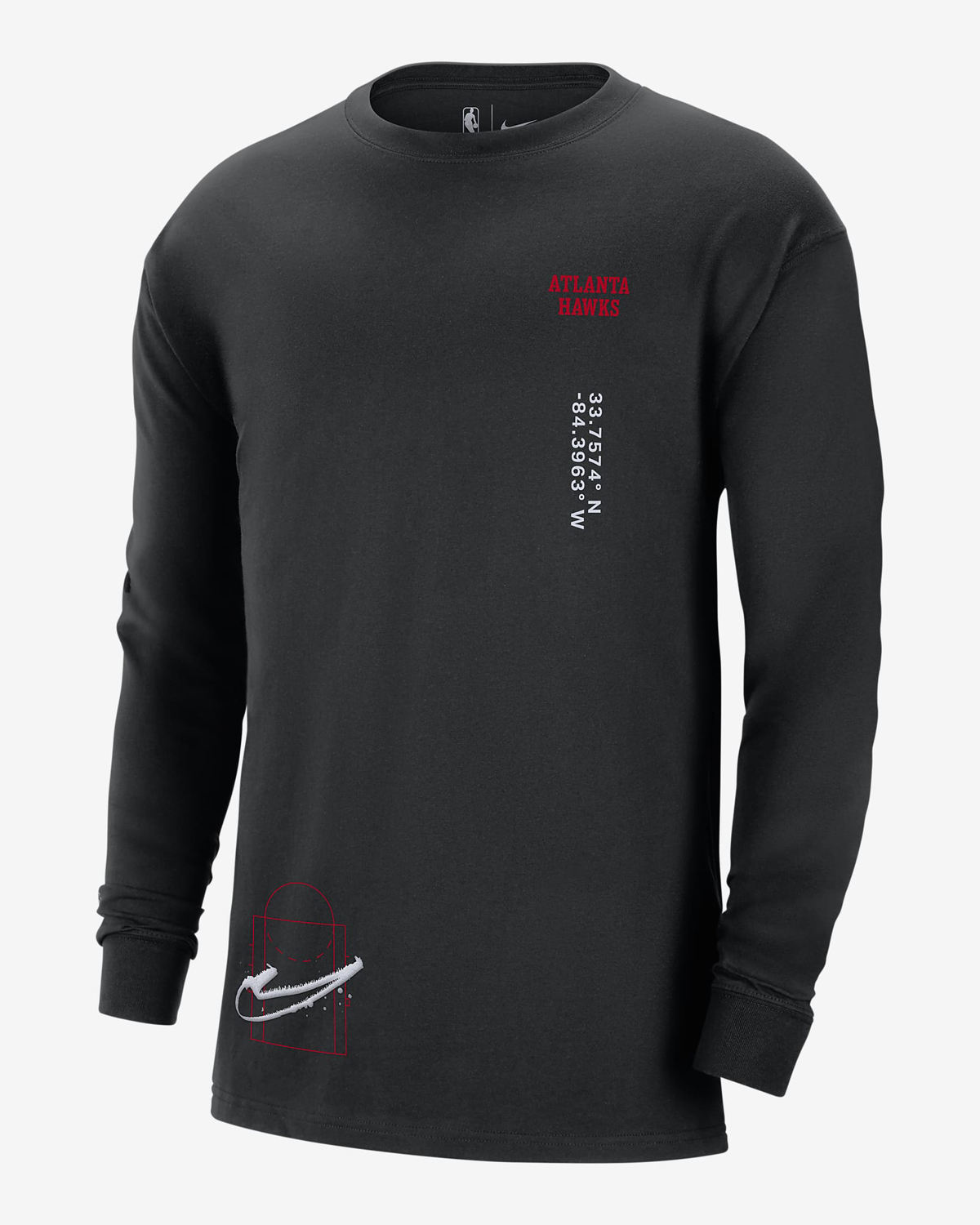 Nike-Atlanta-Hawks-2023-Long-Sleeve-Courtside-T-Shirt-1