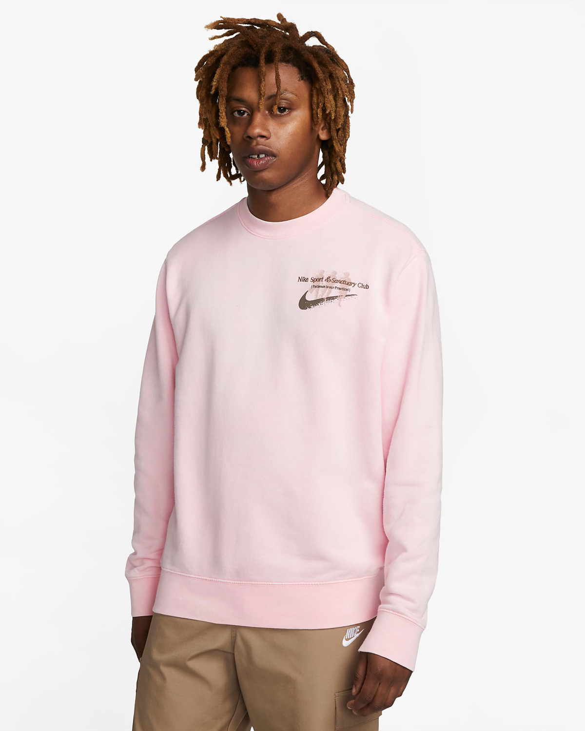 Nike-Club-Fleece-Crew-Sweatshirt-Medium-Soft-Pink-1