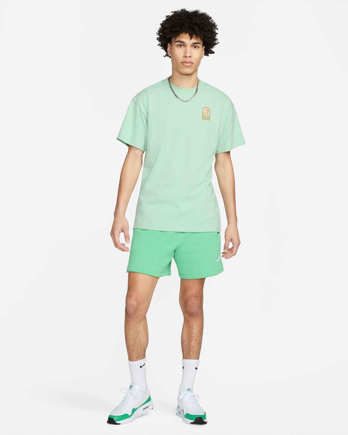 Nike-Club-Fleece-Flow-Shorts-Spring-Green-Outfit
