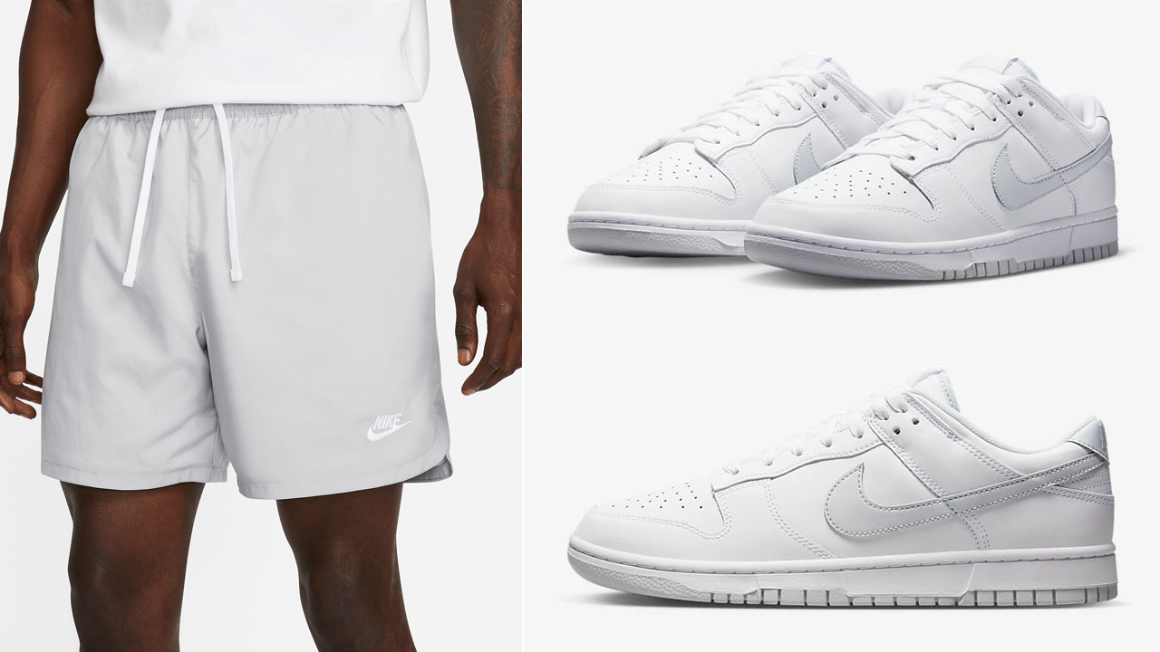 Nike-Dunk-Low-White-Pure-Platinum-Shorts-Outfit