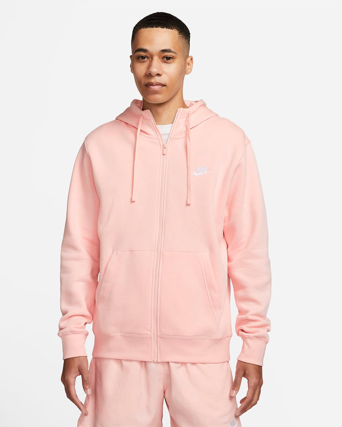 Nike-Sportswear-Club-Fleece-Full-Zip-Hoodie-Pink-Bloom