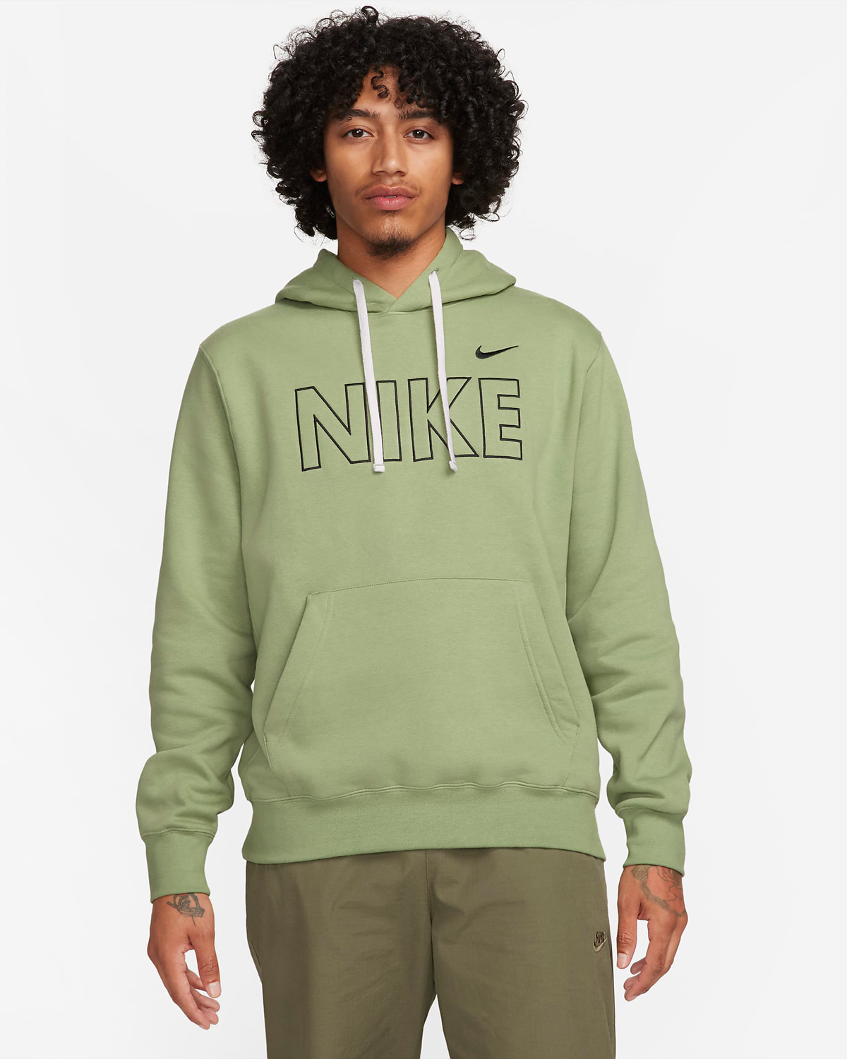Nike-Sportswear-Club-Fleece-Graphic-Hoodie-Oil-Green