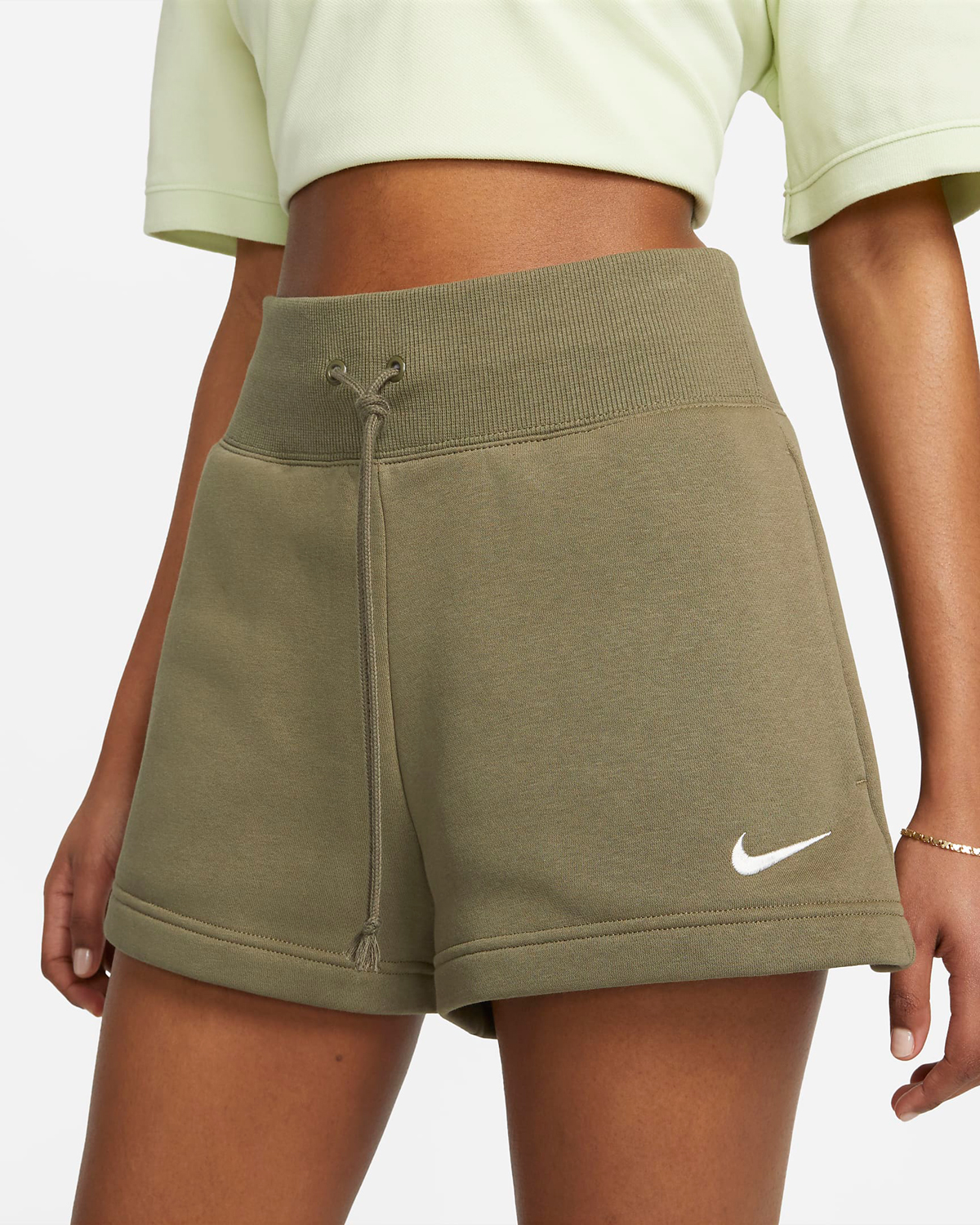 Nike-Sportswear-Phoenix-Womens-Fleece-Shorts-Medium-Olive