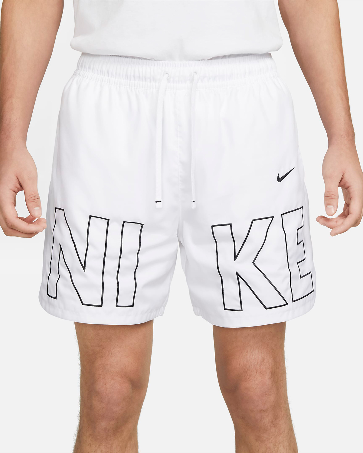 Nike-Sportswear-Woven-Flow-Graphic-Shorts-White-Black