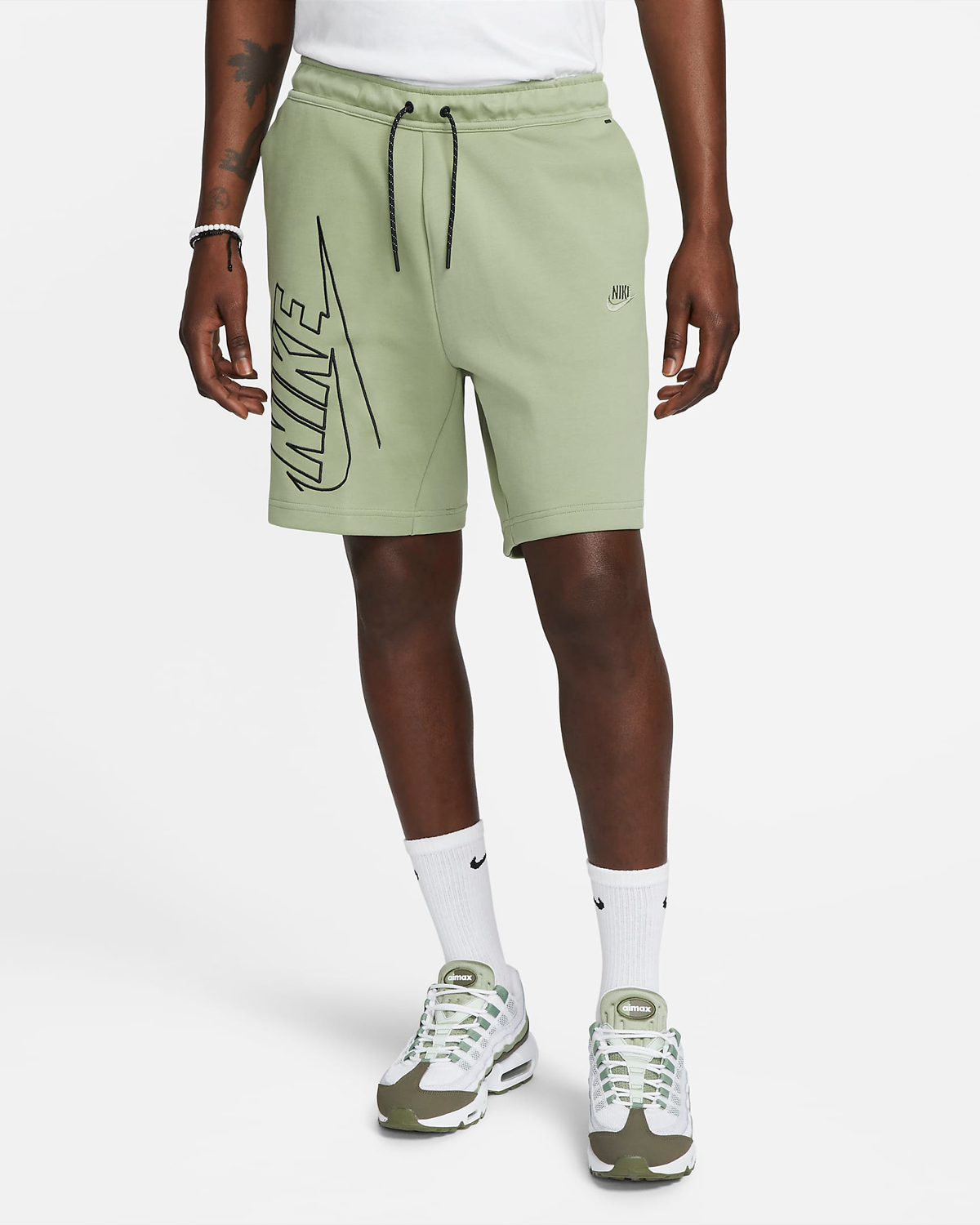 Nike-Tech-Fleece-Graphic-Shorts-Oil-Green-1