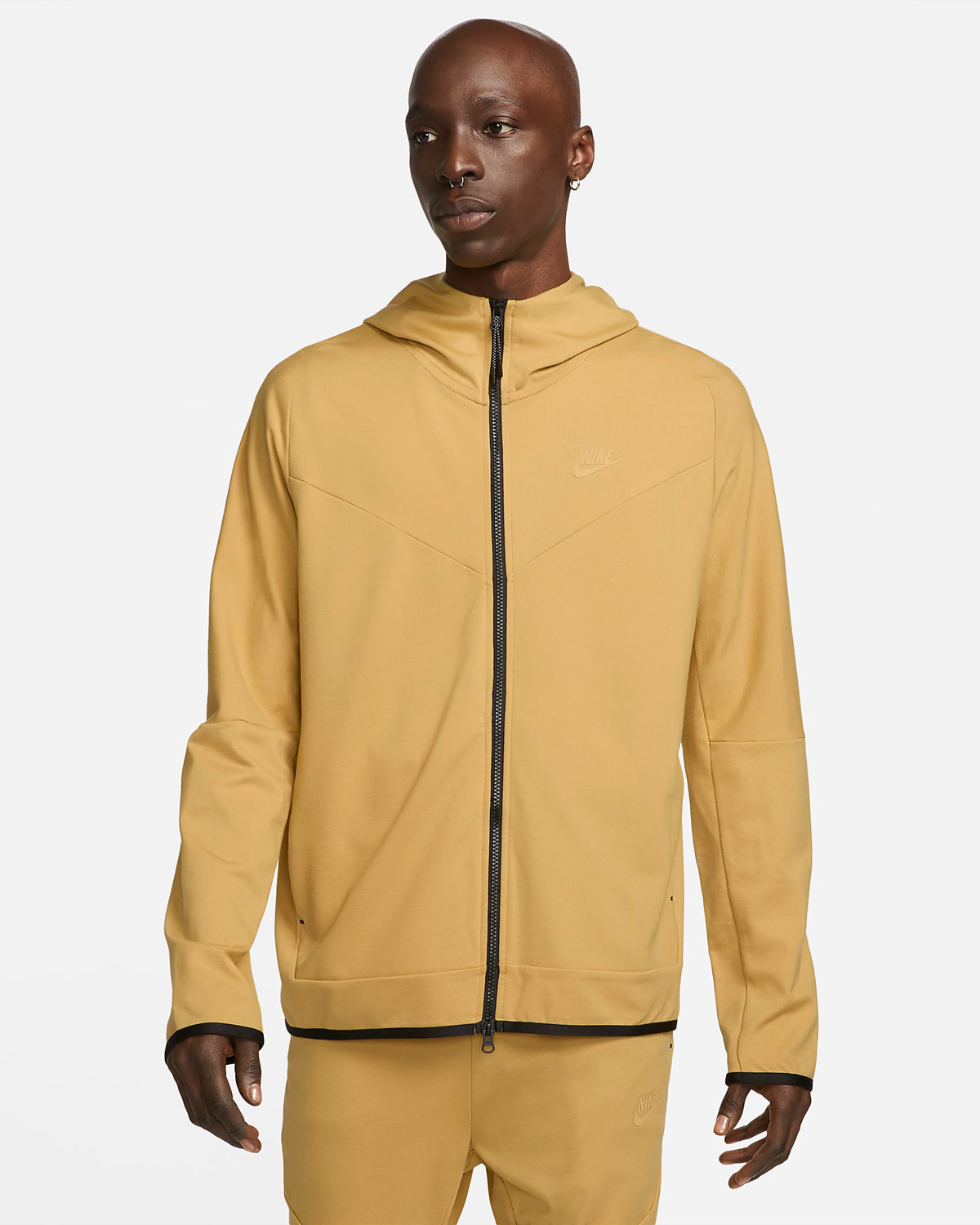 Nike-Tech-Fleece-Lightweight-Full-Zip-Hooded-Jacket-Wheat-Gold