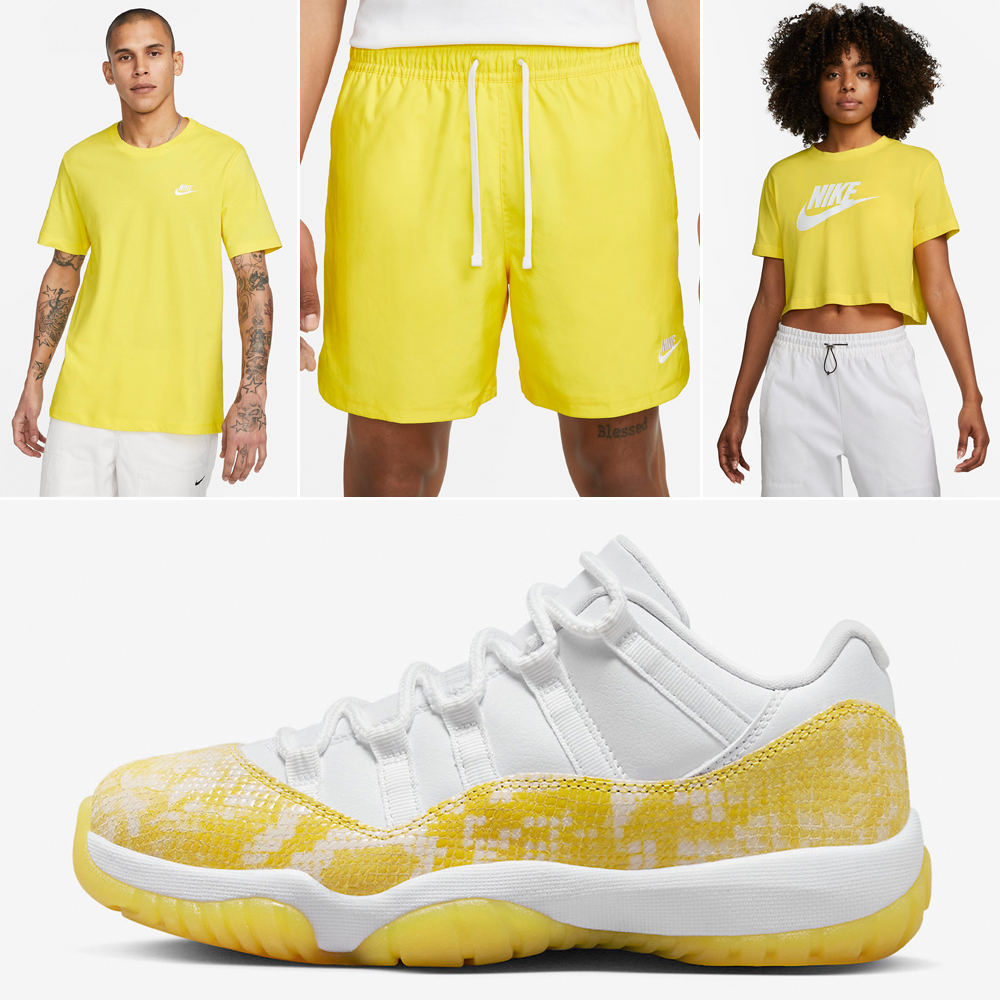 Air-Jordan-11-Low-Yellow-Snakeskin-Shirts-Outfits