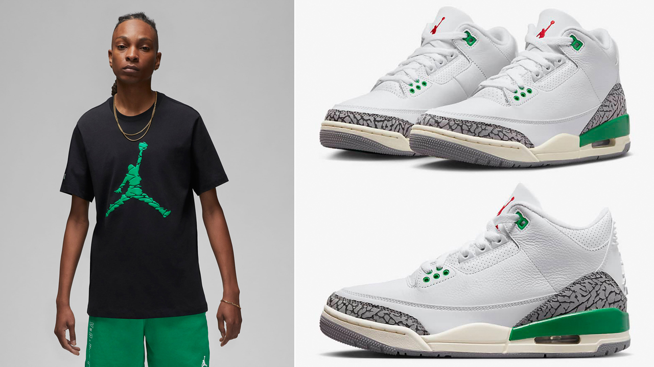 Air-Jordan-3-Lucky-Green-T-Shirt-Match