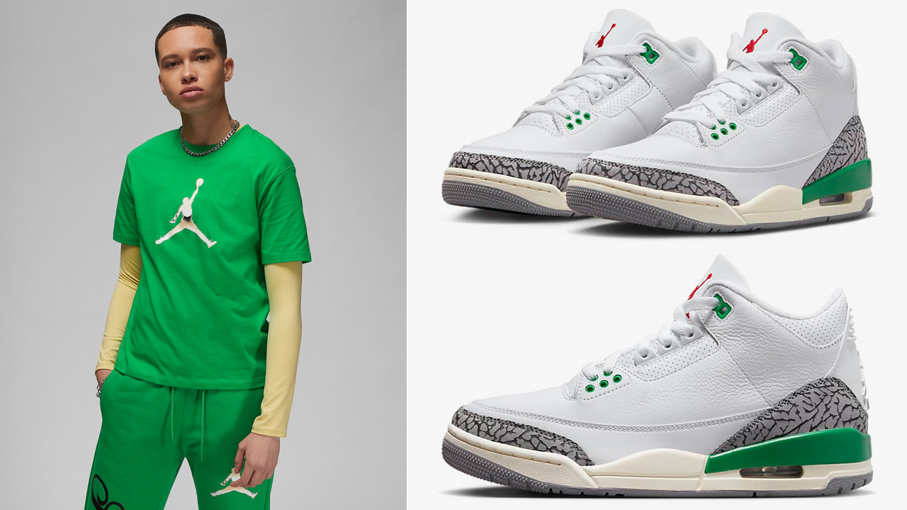 Air-Jordan-3-Lucky-Green-Womens-Shirt-Match