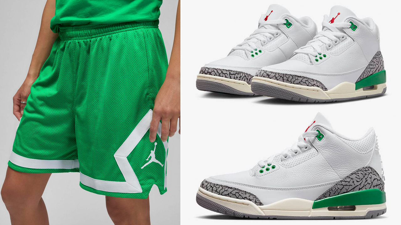 Air-Jordan-3-Lucky-Green-Womens-Shorts