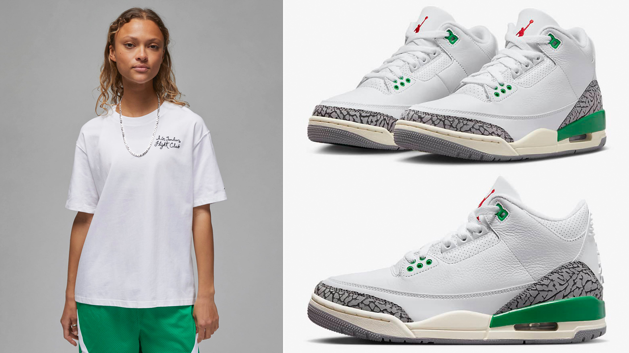 Air-Jordan-3-Lucky-Green-Womens-T-Shirt