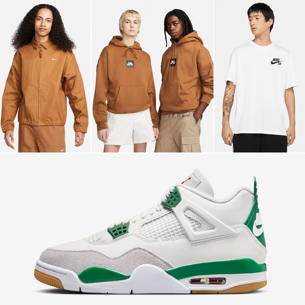 Air-Jordan-4-Nike-SB-Pine-Green-Shirts-and-Clothing-to-Match