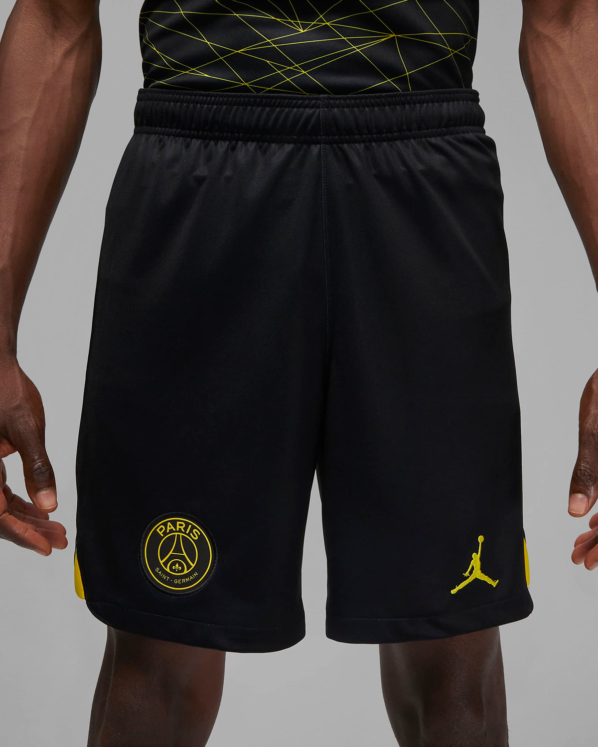 Air-Jordan-4-Thunder-PSG-Black-Tour-Yellow-Shorts
