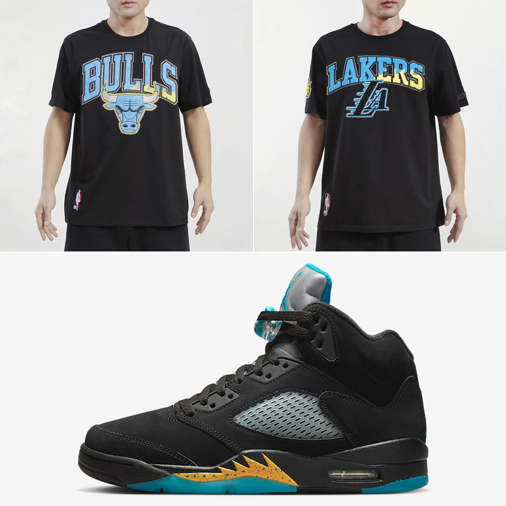 Air-Jordan-5-Aqua-NBA-Team-Shirts