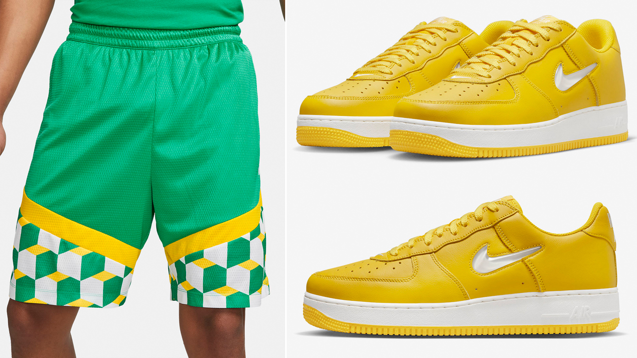 Nike-Air-Force-1-Low-Yellow-Jewel-Shorts-Outfit