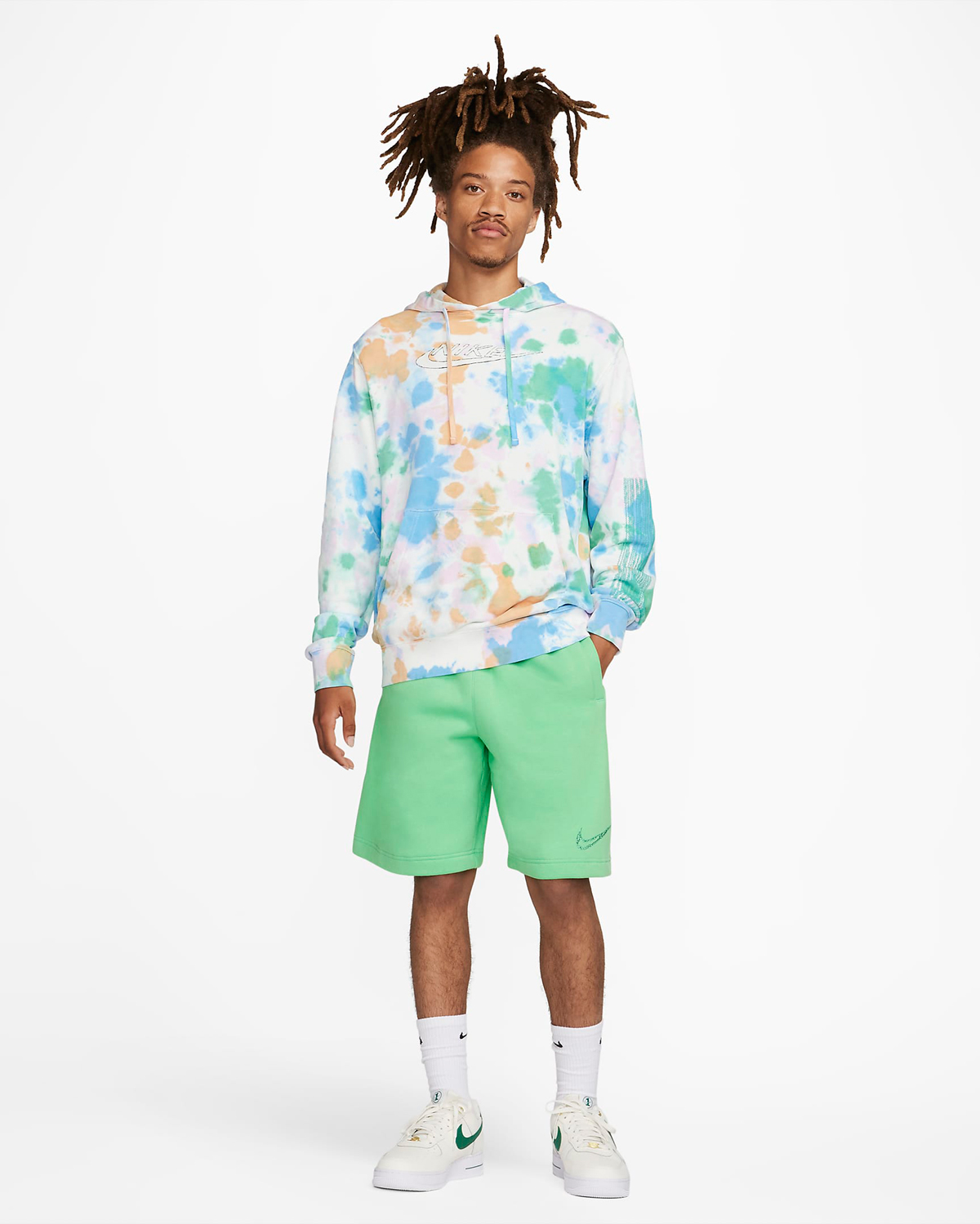 Nike-Club-Fleece-Shorts-Spring-Green-Outfit