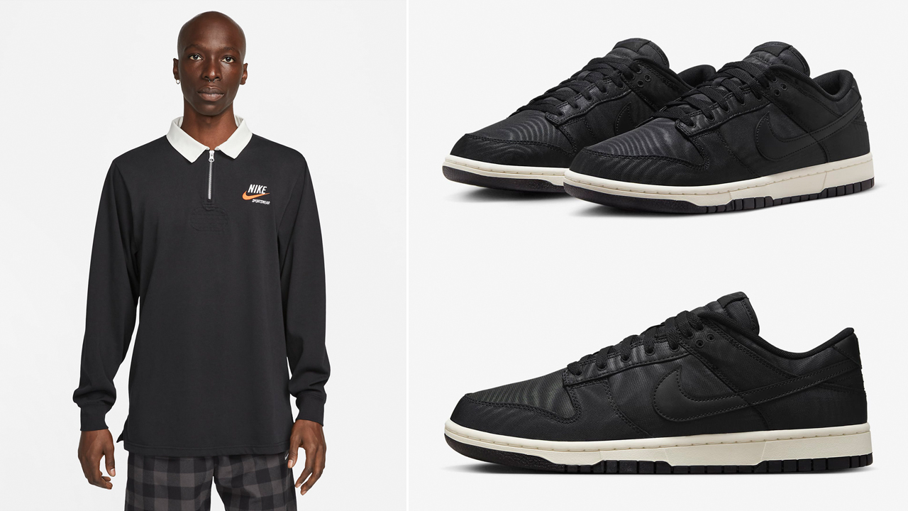 Nike-Dunk-Low-Black-Sail-Canvas-Shirt-Match