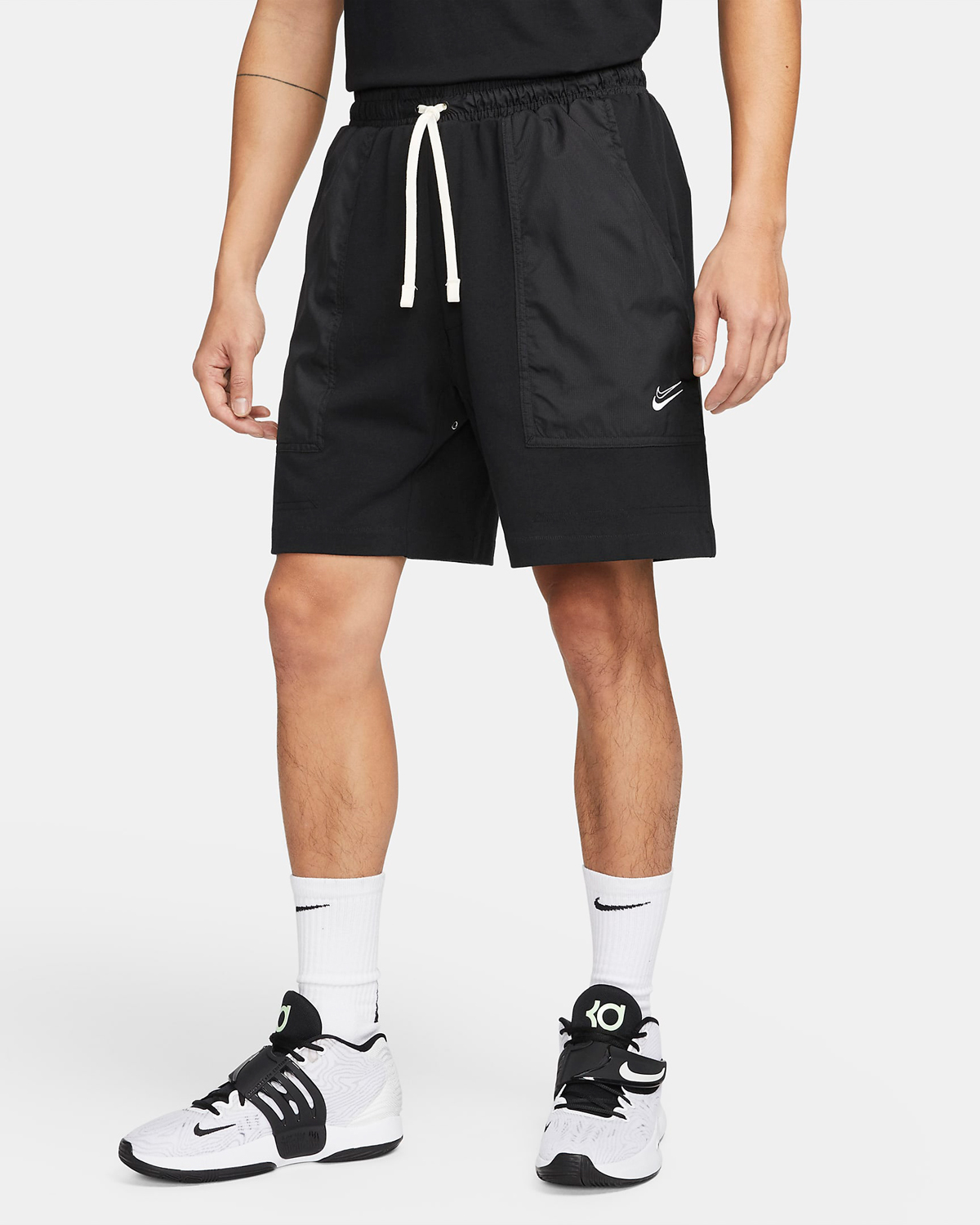 Nike-KD-Kevin-Durant-Fleece-Basketball-Shorts-Black-White-1