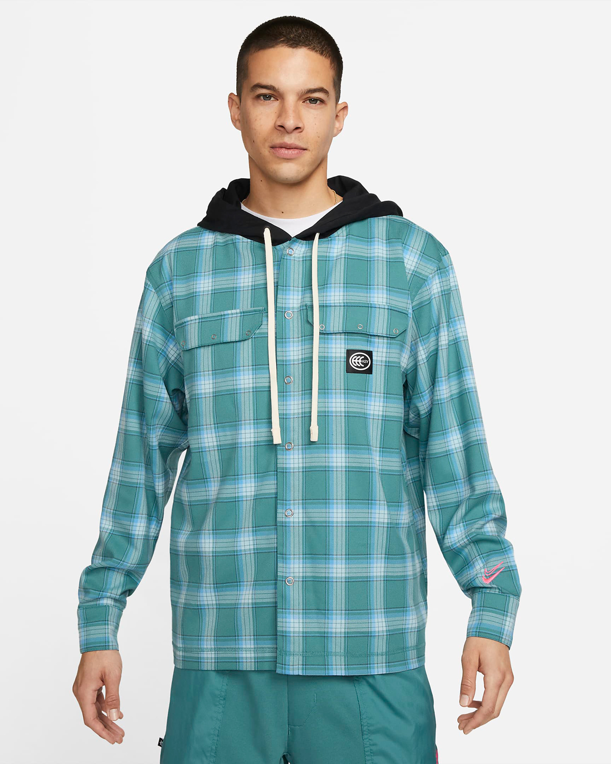 Nike-KD-Kevin-Durant-Mesh-Hooded-Flannel-Shirt-Mineral-Teal-1