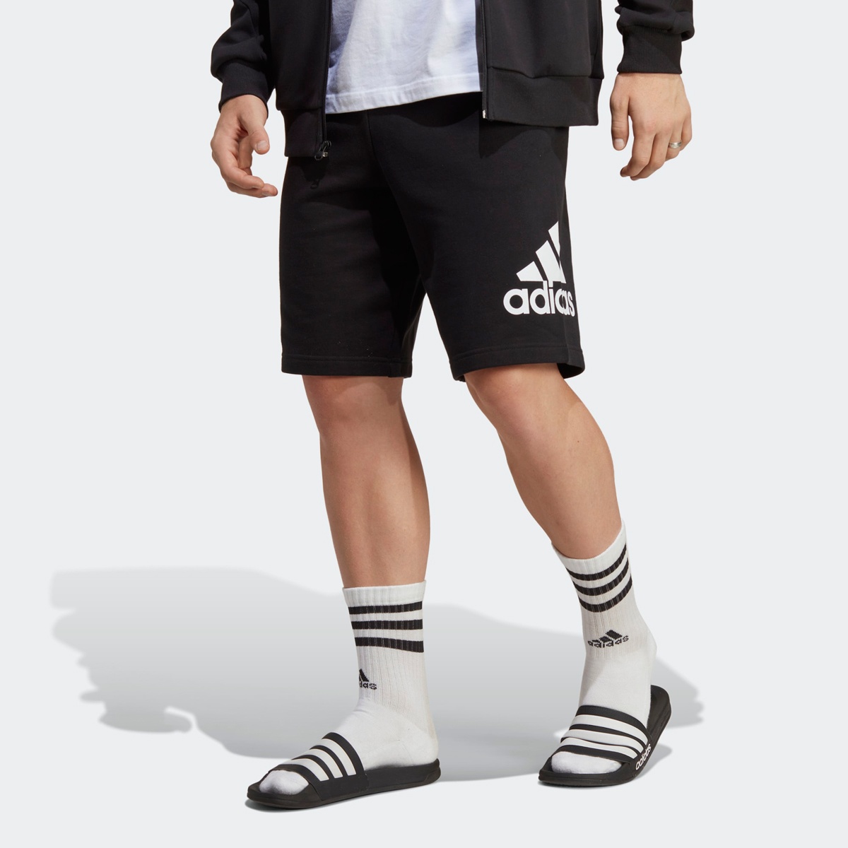 adidas-Essentials-Big-Logo-Shorts-Black-White-1