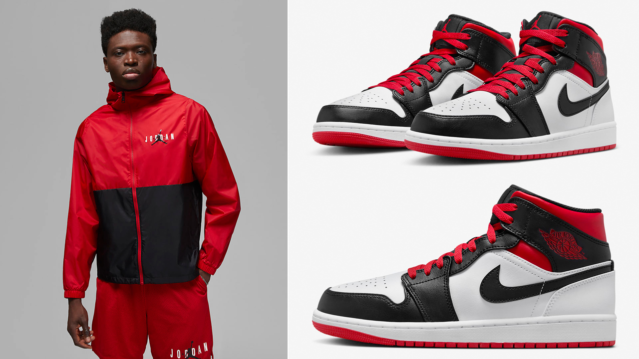 Air-Jordan-1-Mid-White-Black-Gym-Red-Jacket-Match