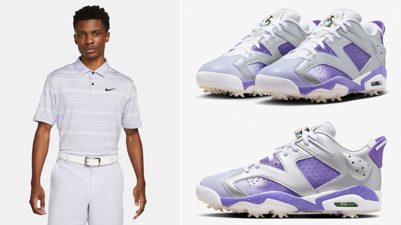 Air-Jordan-6-Golf-US-Open-Purple-Shirt-Shorts-Outfit