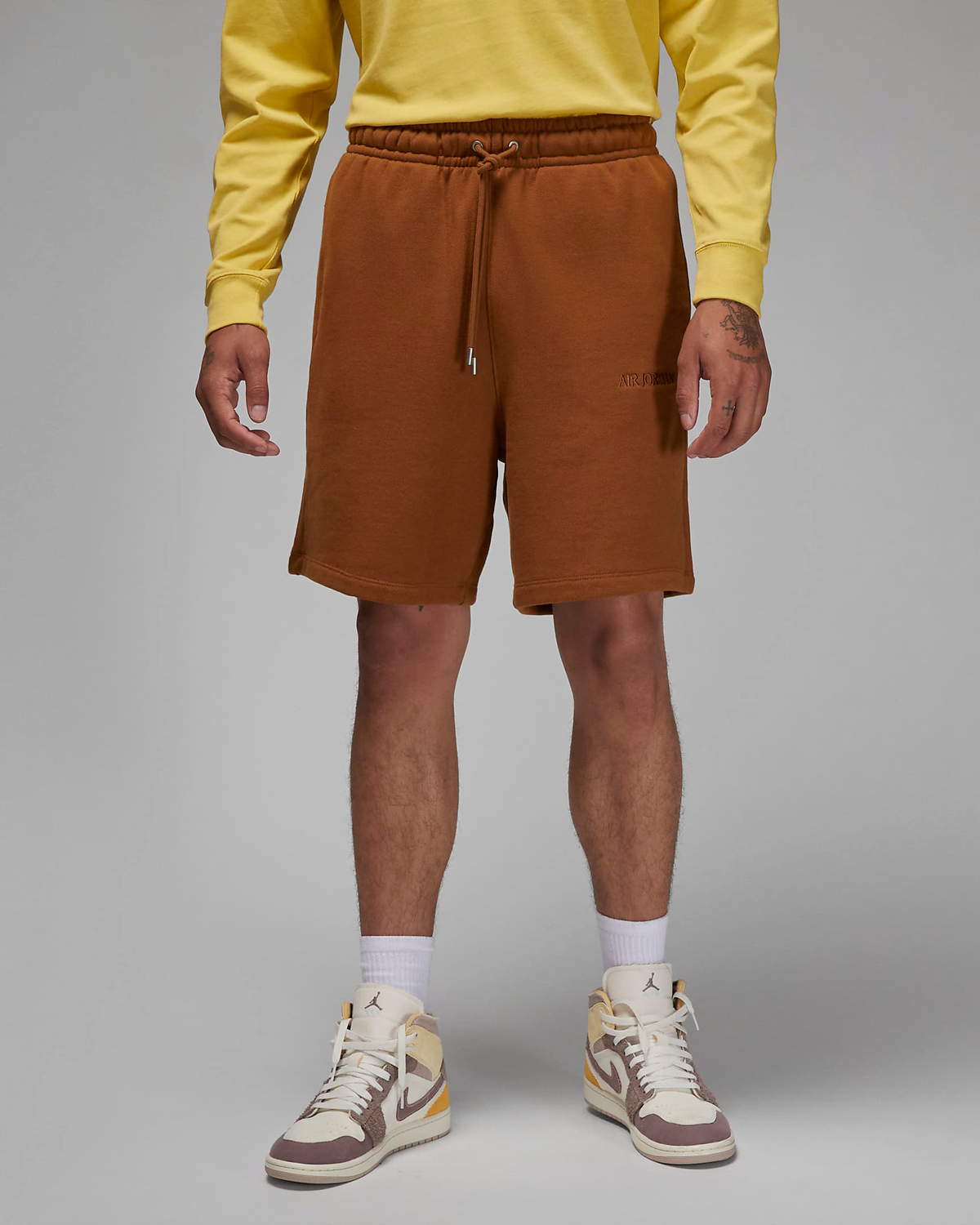 Air-Jordan-Wordmark-Fleece-Shorts-Light-British-Tan